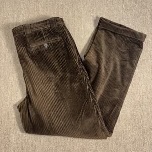 Talia Uomo Brown Corduroy Pants Mens Size 36 Dress Slacks Classic Fit 35x28